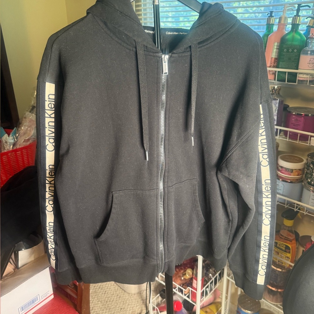 Calvin Klein Black Sweatsuit with Logo Stripes